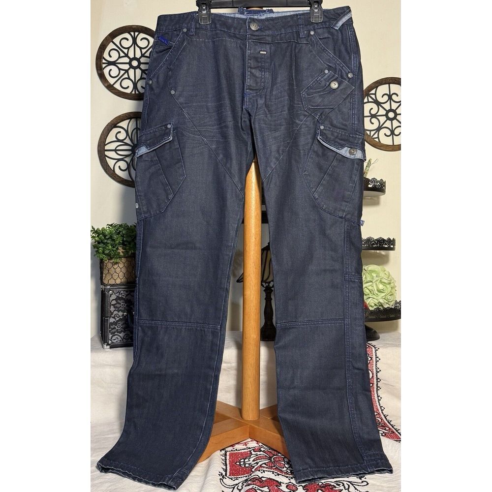BENCH Heavy Cargo Jeans SZ 36x32 Rare HTF 90's‎ 2000's Y2K Streetwear Skater